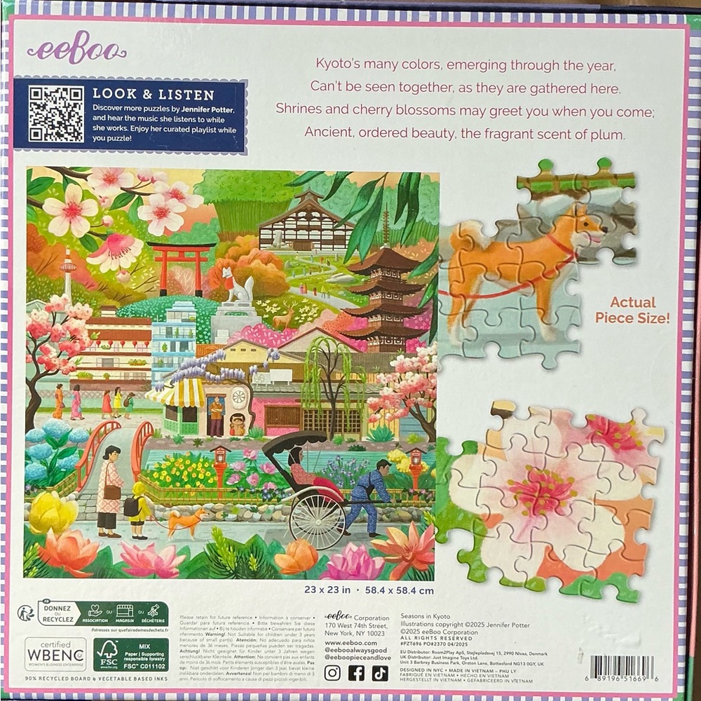 Eeboo “Seasons of Kyoto” 1000 piece puzzle - Picture 2 of 5
